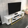 Hanah Home Asal 120 Soporte para TV Dorado y Blanco